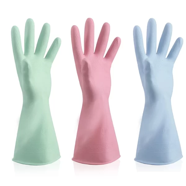 High Quality Hot Sales PVC Women's Waterproof Kitchen Care Fashionable Latex Cleaning Gloves For Household Washing