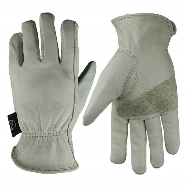 White Leather Gloves Work Cutting Gardening Wear-resistant Unisex Non-slip Driver Gloves