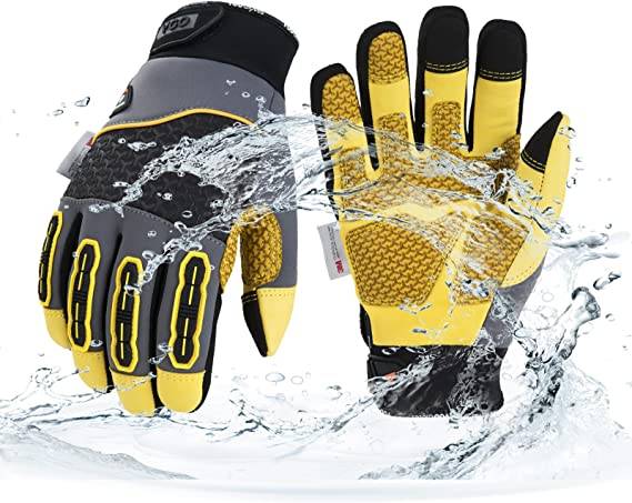 Vgo | Lined Leather Warm Winter Cold Storage Frozen Safety Working Gloves