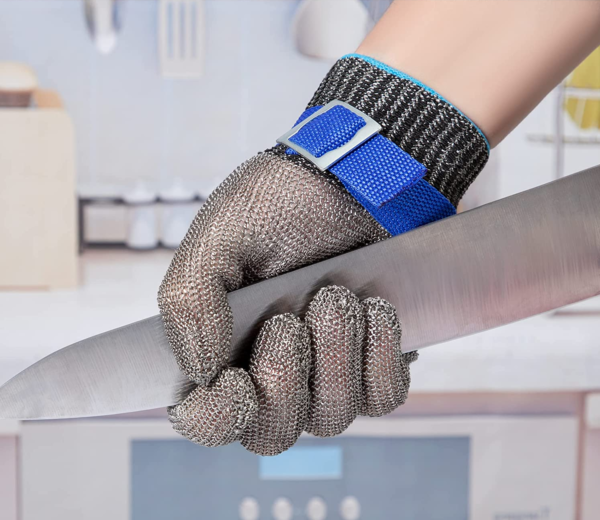 ARCLIBER | Level 9 Cut Resistant Glove Stainless Steel Wire Metal Mesh Butcher Safety Work Glove for Cutting,Slicing Chopping and Peeling